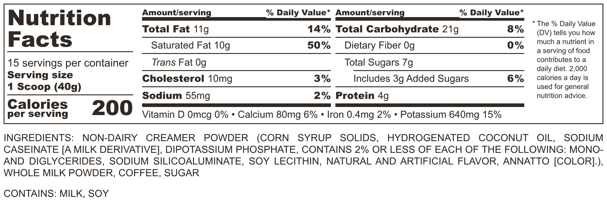 Classic Caff&egrave; Latte with whole milk nutrition facts and ingredients
